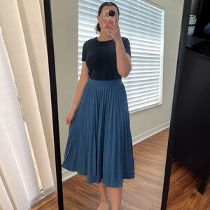 Blue pleated skirt